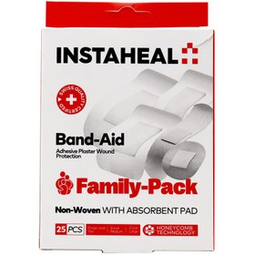 تصویر چسب زخم و پانسمان خانواده اینستاهیل 25 عددی Band-Aid Family Pack Instaheal 25 Pices