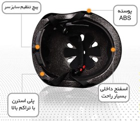 تصویر کلاه ایمنی اسکیت TSIXTY رنگ مشکی مات 