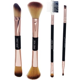 تصویر ست براش حرفه ای دو طرفه 4 تکه سوییت رز Sweet Rose Brush Set 4Pcs