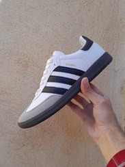 تصویر سامبا سفید مشکی adidas samba