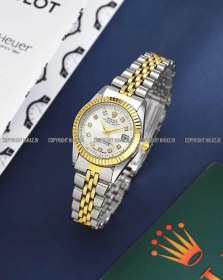 تصویر ساعت رولکس زنانه تقویم دار داخل صفحه هم حک شده سوئیس ضد اب رنگ ثابت ارسال رایگان 
