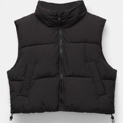 تصویر رکابی پفی زنانه مشکی پل اند بیر 