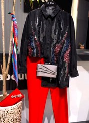 تصویر شومیز مانتویی مجلسی پولک دوزی برند ترک مناسب S-3XL تحفیف ویژه-ارسال فوری