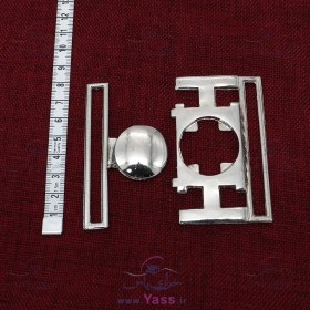 تصویر سگک جفتی فلزی نقره ای 