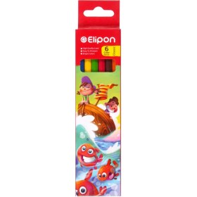 تصویر مدادرنگی ۶ رنگ الیپون 