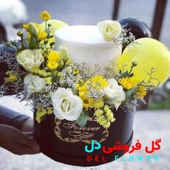 تصویر باکس گل با کیک و بادکنک 253 