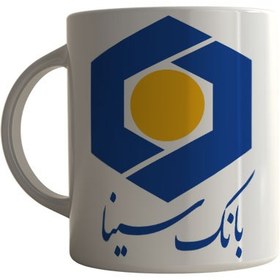 تصویر ماگ چاپلینو با طرح آرم بانک سینا – M147 Chaplino mug with Bank Sina logo design