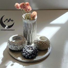تصویر ست دکوری سنگی و شمع - ارکیده 