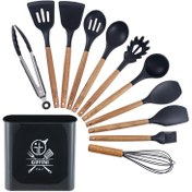 تصویر سرویس کفگیر و ملاقه 12 پارچه جی فی نی مدل G-012 - طوسی تیره 