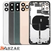 تصویر درب پشت آیفون ۱۱ پرو مشکی، طلایی، سفید و نقره‌ای 