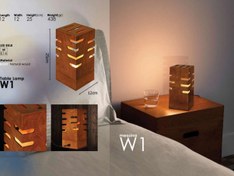 تصویر چراغ رومیزی چوبی مسینا W1 Table lamp W1