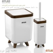 تصویر ست سرویس بهداشتی اطلس ATLAS 2 تکه مدل ژیوار طرح چوب 221 جدید کد 706 