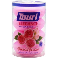 تصویر صابون توری اصل اردن مدل Flowers Gardens با رایحه گل رز بسته 4 عددی 