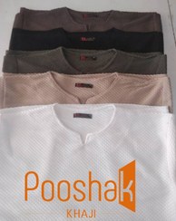 تصویر تی شرت مردانه یقه کوبایی مراکشی 