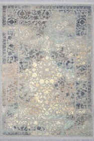 تصویر فرش ماشینی مدما مدل دلوان طرح وینتیج رنگ طوسی قابل شستشو در لباسشویی Modema vintage carpet | two layers & laundry washable