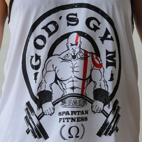 تصویر ست شلوارک و رکابی بدنسازی مردانه GOD GYM طوسی 