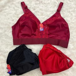 تصویر سوتین سایز بزرگ ژاله رنگ قرمز و مشکی و زرشکی 