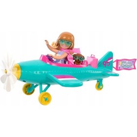 تصویر ست بازی عروسک باربی چلسیا و هواپیما برند barbie Barbie Chelsea Can Be Doll & Plane Playset