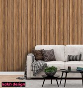 تصویر دیوار پوش طرح ترمووال روکش چوب پشت فوم دار - عرض 50 ارتفاع 280 / گردویی 