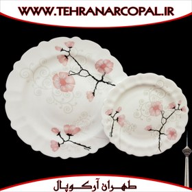 تصویر سرویس غذاخوری 25 پارچه آرکوپال (۶ نفره) روشنک صورتی iropal 25 Pcs