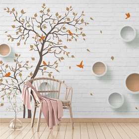 تصویر پوستر سه بعدی تک درخت پاییزی مدل BCW181 