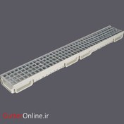 تصویر گاتر عرض13عمق6 با درپوش گالوانیزه مشبک طوسی 