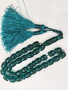 تصویر تسبیح سندلوس 33عددی رنگ آبی تراش بشکه ای خوشدست و زیبا 