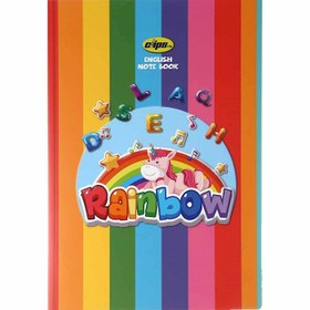 تصویر دفتر زبان دو خط 80 برگ کلیپس طرح Rainbow کد 0070 