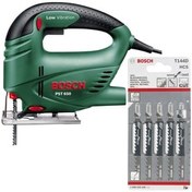 تصویر دستگاه اره منبت کاری مویی فشرده 500 وات PST 650 + 5 تیغ چوب T144D بوش Bosch 