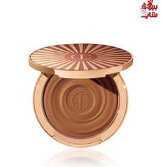 تصویر برنزر براق شارلوت تیلبری اصل اروپایی فولسایز CHARLOTTE TILBURY Beautiful Skin Sun-kissed Glow Bronzer - 2 Medium 