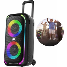 تصویر اسپيکر بلوتوثی پرودو مدل Porodo Soundtec 640W Party Speaker with Trolley PD-BASHX-BK Porodo Soundtec 640W Party Speaker with Trolley PD-BASHX-BK