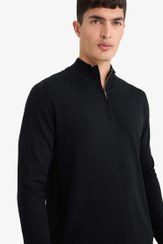 تصویر پلیور مردانه مشکی دفکتو 