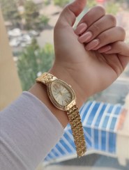 تصویر ساعت مچی زنانه بولگاری نگینی طلایی استیل 