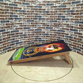 تصویر برد کورن هول طرح رئال مادرید Cornhole board model Real Madrid