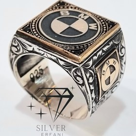 تصویر انگشتر نقره ترک طرح BMW – کد 09 