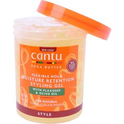 تصویر ژل رطوبت رسان بذر کتان و زیتون کانتو Cantu Moisture Styling Gel Flaxseed and Olive 524g
