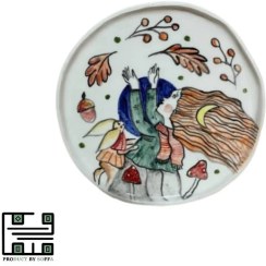 تصویر بشقاب سرامیکی طرح نیایش 