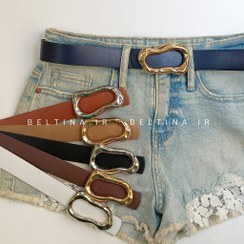 تصویر کمربند زنانه 3 سانت سگک انگشتی کد071 