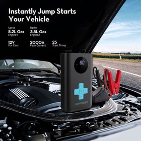 تصویر پاوربانک و جامپ استارتر خودرو RAVPower Jump Starter مدل PB244 