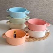 تصویر کاسه سوپ دو دسته سرامیکی رنگی سوییت لایف Sweet Life 