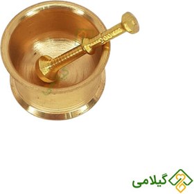 تصویر هاون زعفران کوب برنجی گیلامی ( Mortar and pestle ) 