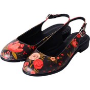 تصویر کفش تخت عروسکی زنانه طرح گل رز 