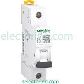 تصویر مینیاتوری تک فاز با جریان نامی25 آمپر1P-25مدل A9K24125 برند Schneider Electric 