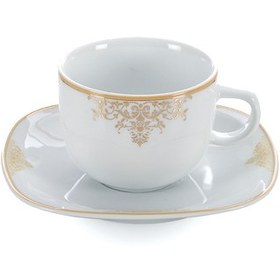 تصویر سرویس چینی زرین 6 نفره چای خوری مونت کارلو طلایی (12 پارچه) ا Zarin Iran Quattro Monte-carlo-gold 12 Pieces Porcelain Tea Set Zarin Iran Quattro Monte-carlo-gold 12 Pieces Porcelain Tea Set