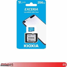 تصویر کارت حافظه‌ microSDHC کیوکسیا مدل EXCERIA کلاس 10 استاندارد UHS-I U1 سرعت 100MBps ظرفیت 256 گیگابایت به همراه آداپتور SD Kioxia Exceria LMEX1L256GG2 256GB UHS-I microSDXC Memory Card