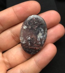 تصویر نگین سنگ عقیق شجر خاص و کمیاب قرمز و مشکی رنگ ا Agate Agate