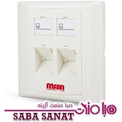 خرید و قیمت پریز شبکه متا 45 درجه دو پورت 86*86 | ترب