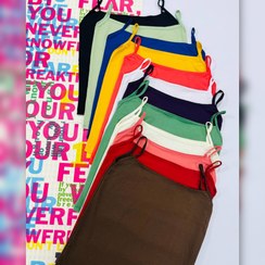 تصویر تاپ ۲ بندی رنگی قواره دار عمده (پک 6 عددی) 