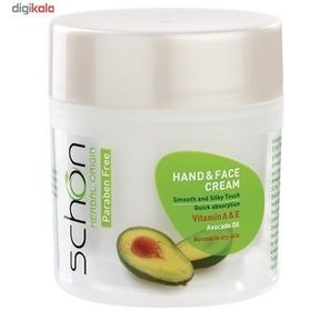 تصویر کرم کاسه ای دست و صورت حاوی عصاره آووکادو شون 150 میلی لیتر ا SCHON HAND & FACE CREAM AVACADO OIL 150ml SCHON HAND & FACE CREAM AVACADO OIL 150ml