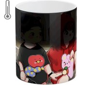 تصویر ماگ(قاشق و جعبه رایگان) حرارتی آبنبات رنگی BTS Vkook کد MKSA0518 (قاشق و جعبه رایگان)